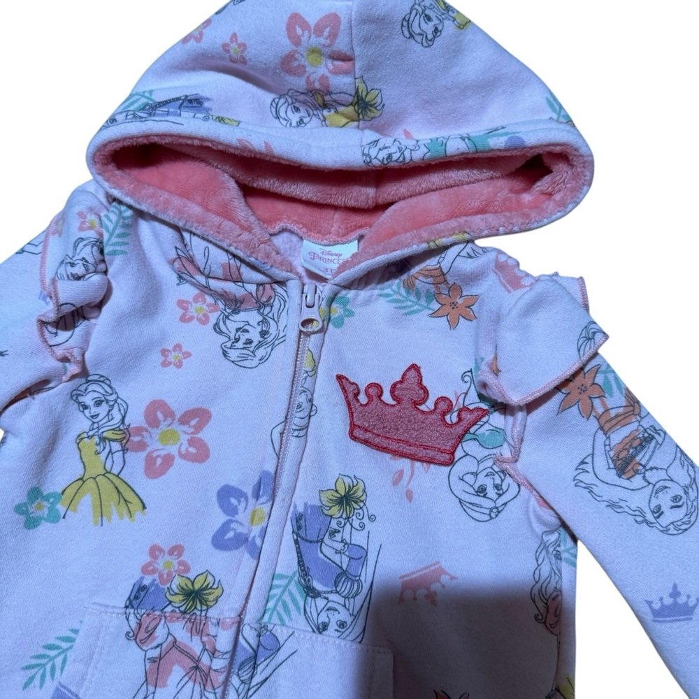Disney Princess Pink Hoodie Girls 3T - Picture 2 of 6